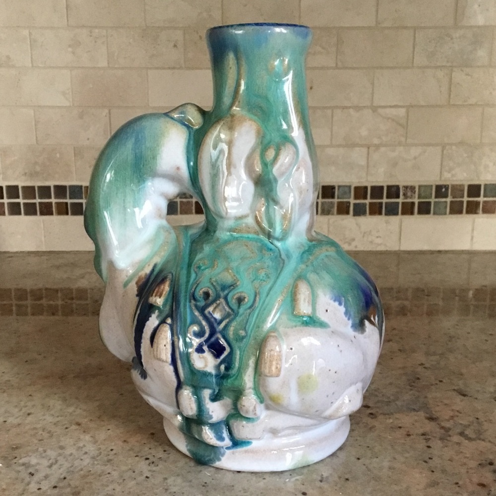 Vintage RARE Handmade Ceramic Pottery Vase - Picture 7 of 14